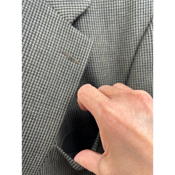 Oscar de la Renta Men’s Wool Houndstooth Blazer Sports Coat - 40R - Green - Picture 12 of 14